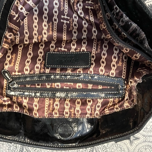 Large Tignanello black leather arch work tote EUC - Picture 3 of 3